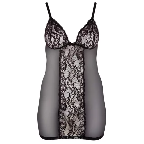 Cottelli Plus Size - pitsist läbipaistev öösärk - must - 2XL