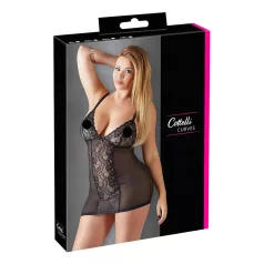   Cottelli Plus Size - pitsist läbipaistev öösärk - must - 3XL