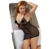Cottelli Plus Size - pitsist läbipaistev öösärk - must - 4XL