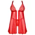 Obsessive Elianes - pitsist babydoll komplekt (punane)