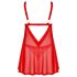Obsessive Elianes - pitsiline babydoll-komplekt (punane)