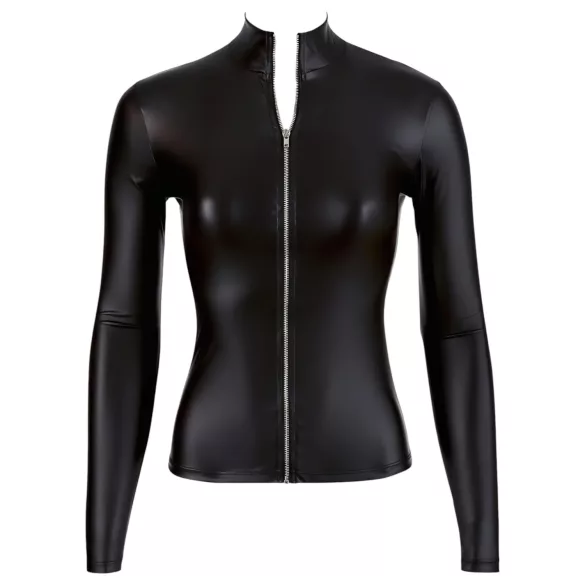Cottelli - läikiv pikkade varrukatega naiste pluus - must - XL