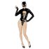 Black Velvets - pikkade varrukatega batwoman body - must