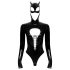 Black Velvets - pikkade varrukatega batwoman body - must