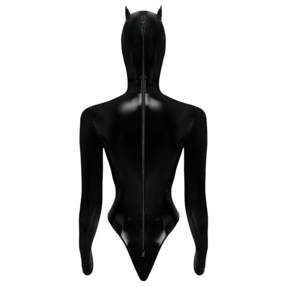 Black Velvets - pikkade varrukatega batwoman body - must