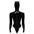 Black Velvets - pikkade varrukatega batwoman body - must