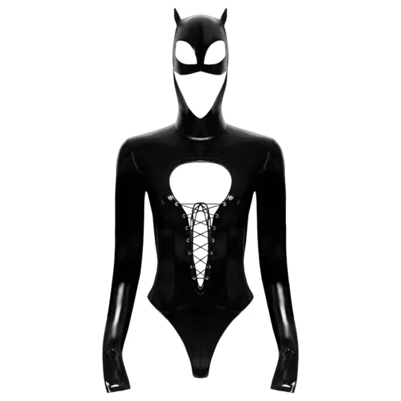 Black Velvets - pikkade varrukatega batwoman body - must - M