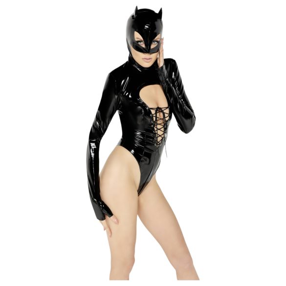Black Velvets - pikkade varrukatega batwoman body - must - M