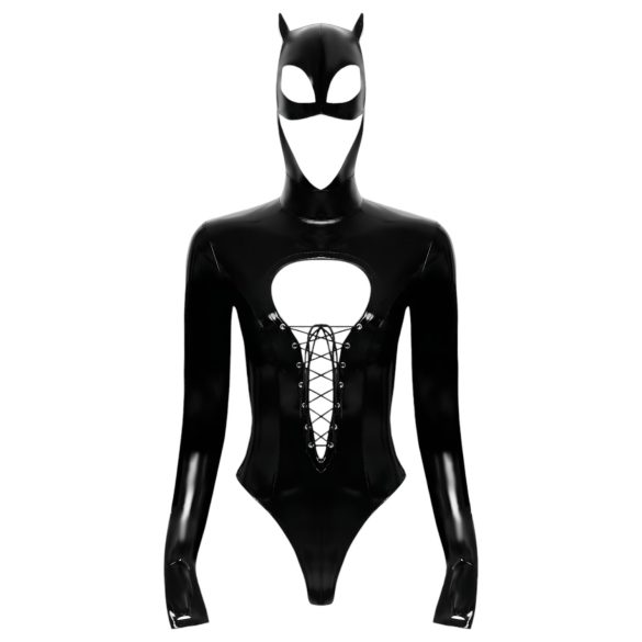 Black Velvets - pikkade varrukatega batwoman body - must - XL