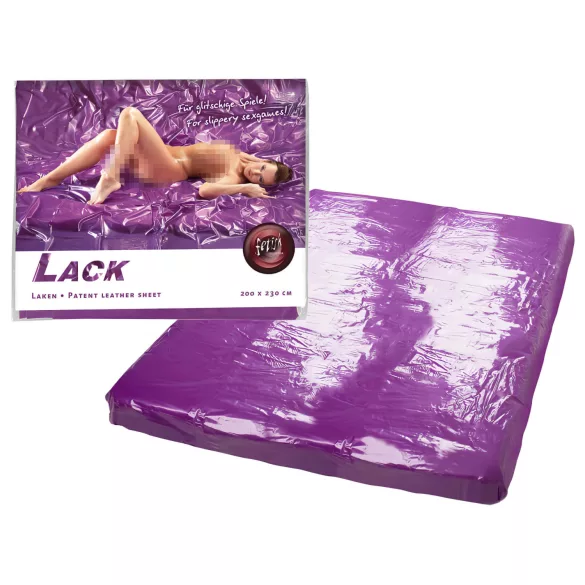 Fetish - Lakknahast voodilina - 200 × 220 cm (lilla)