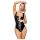 LATEX - täispikkuses lukk-korsett (must)