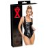 LATEX - täispikkuses lukk-korsett (must)