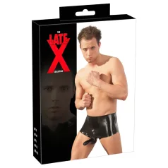Latex-bokserid + peenisekate (must) - L/XL