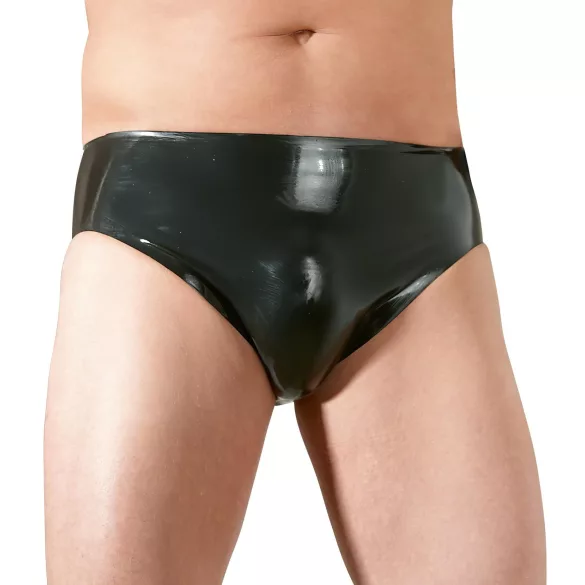 Latex meeste aluspesu sisemise peenise ja anaaldildoga (must)