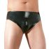 LATEX - meeste aluspüksid sisemise anaaldildoga (must) - XL