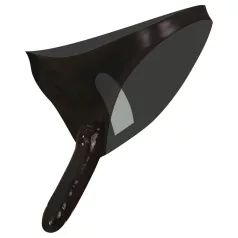   Latex must (must värvi) aluspüksid välise ja sisemise dildoga (S-L)