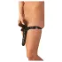 Latex-aluspesu sisemise ja välimise dildoga (must, S-L)