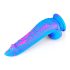 Inkipus - munanditega sinine-roosa silikoonist dildo 18cm