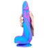 Inkipus - munanditega sinine-roosa silikoonist dildo 18cm