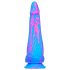 Inkipus - munanditega sinine-roosa silikoonist dildo 18cm