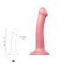 Strap-on-me Metalne Säraga M - nahasõbralik dildo (metallikroosa)