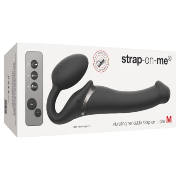 Strap-on-me M - kinnitatav vibraator - keskmine (must)