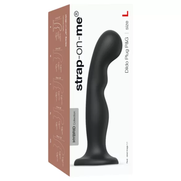 Strap-on-me - kaardus dildo iminapaga - must - P&G L