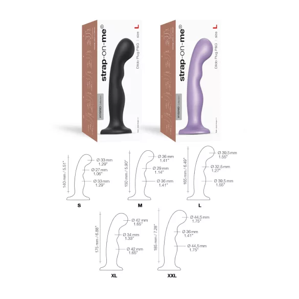 Strap-on-me - kaardus dildo iminapaga - must - P&G L
