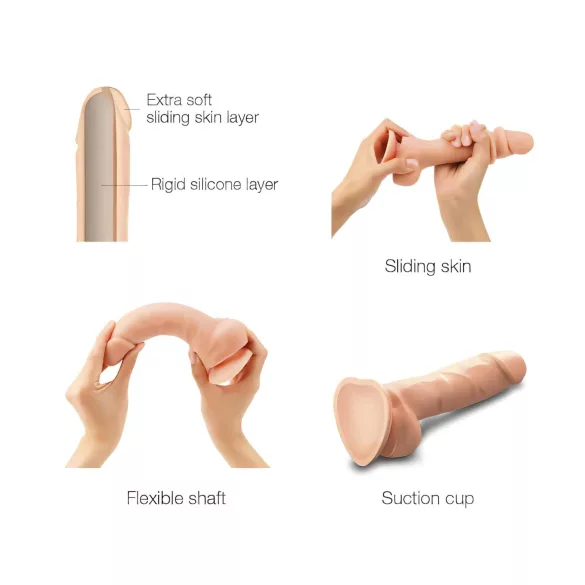 Strap-on-me M - kahekordne iminapaga dildo (kehavärvi)