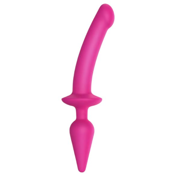 Strap-on-me L-2in1 poolreaalne silikoon-dildo (roosa)