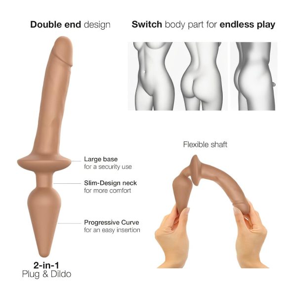 Strap-on-me Swith Realistlik S - 2in1 silikoonist dildo (naturaalne)