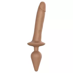 Strap-on-me Realistlik L - 2in1 silikoon dildol (naturaalne)