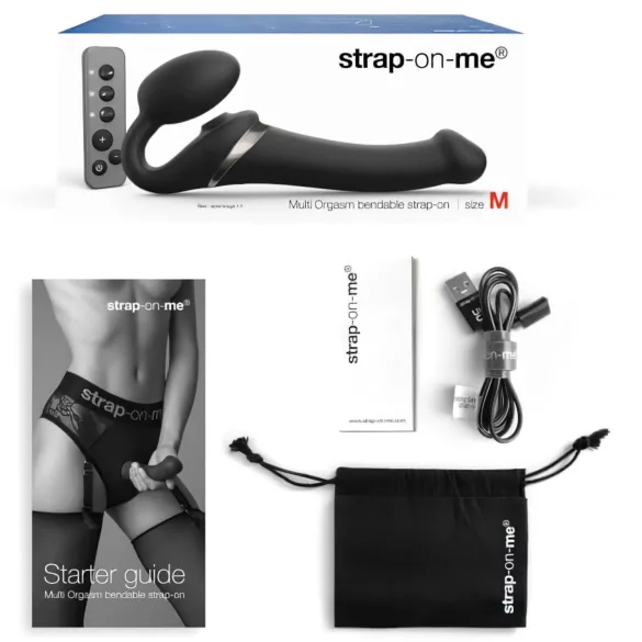 Strap-on-me - vöövibraator õhulainetega - must M