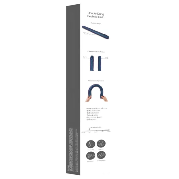 Strap-on-me - topelt dildo - metallik sinine