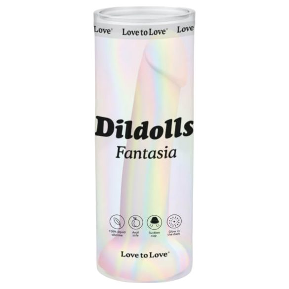 Dildolls Fantasia - triibuline, iminapaga silikoonist dildo