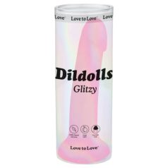 Dildolls Glitzy - kleepuv alus, roosa silikoonist dildó