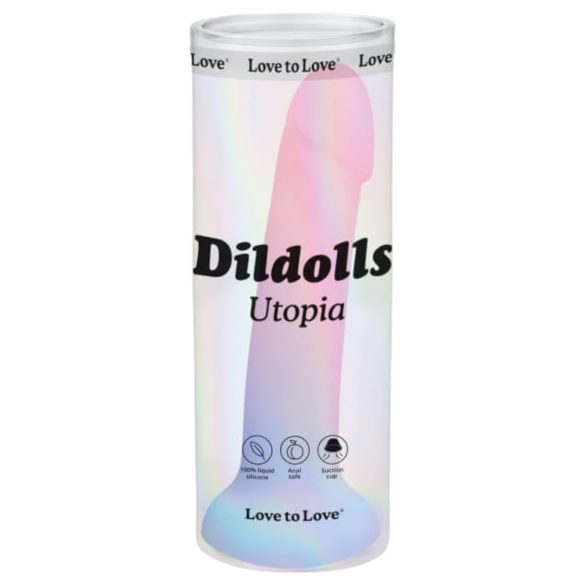 Dildolls Utoopia - värviline silikoonist iminapaga dildo
