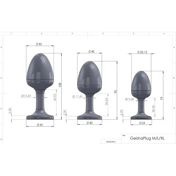 Dorcel Geisha Plug Diamond XL - valge kiviga anaaltapp (must)