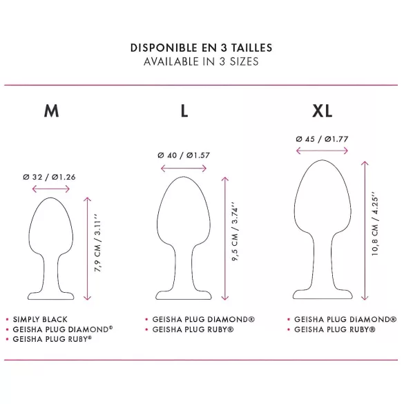 Dorcel Geisha Plug Diamond XL - valge kiviga anaaltapp (must)