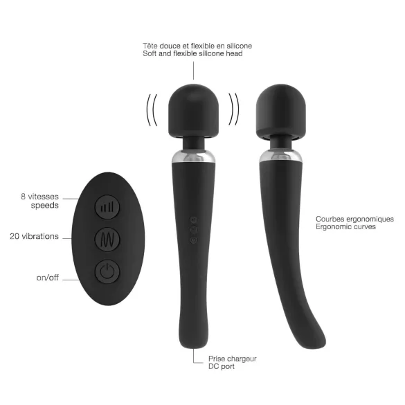 Dorcel Megawand - akuga massaaživibraator - must