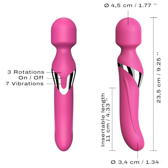 Dorcel Dual Orgasms - akuga, 2‑ühes massaaživibraator (roosa)