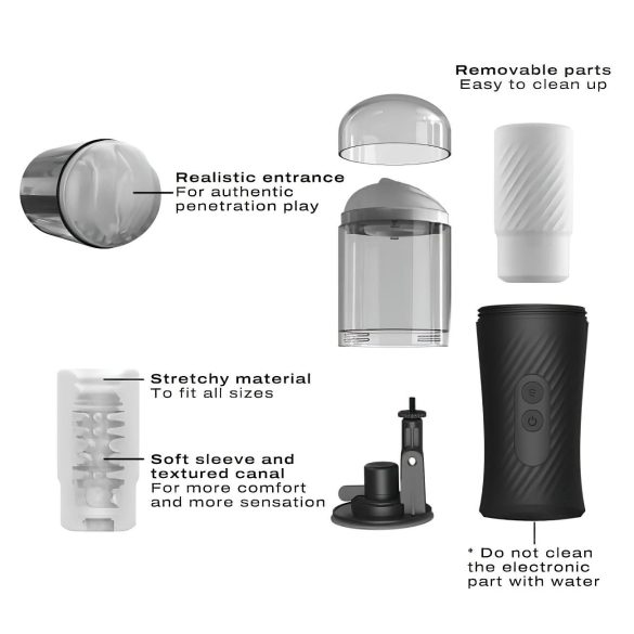 Dorcel Thrust Blow - akuga tuksuv masturbator - must