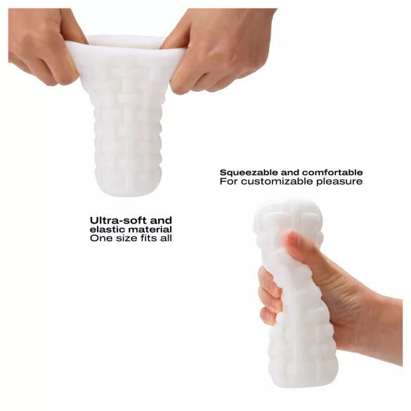 Dorcel Cup Tight - pärlitatud kanaliga masturbaator meestele (valge)