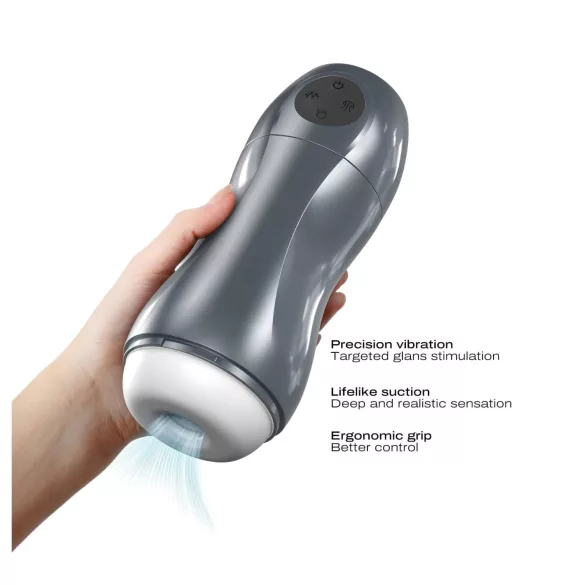 Dorcel Blowjoy Vibe - imev ja vibreeriv akulaetav masturbaator (hall)
