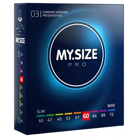 My.Size PRO - eritellimisel suuruses kondoom - 60 mm (3 tk)