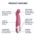 Satisfyer Petting Hippo - laetav, veekindel vibraator (roosa)