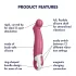 Satisfyer Petting Hippo - akuga, veekindel vibraator (roosa)
