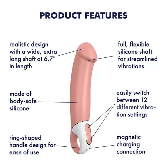 Satisfyer Master - veekindel akuga vibraator - naturaalne