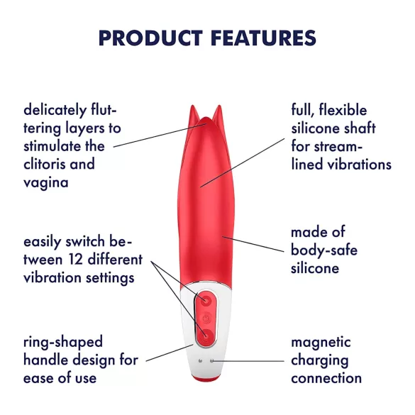 Satisfyer Power Flower - akuga veekindel vibraator - punane