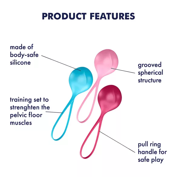 Satisfyer - geishakuulide komplekt - 3-osaline treenimispallide komplekt